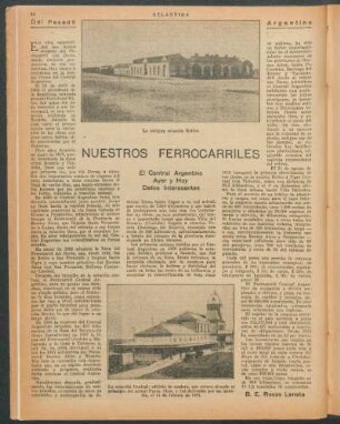 Nuestros ferrocarriles : El Central Argentino ayer y hoy. - Datos interesantes