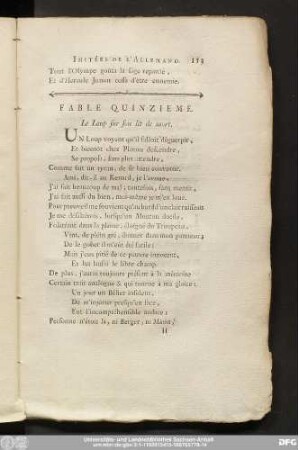 Fable Quinzieme. Le Loup sur son lit de mort.