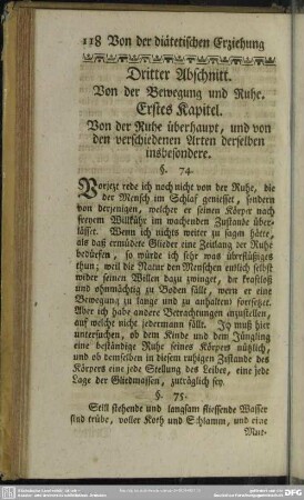 Dritter Abschnitt. Von der Bewegung und Ruhe