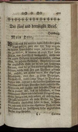 Der fünf und dreyßigste Brief. Hamburg. - Der sechs und dreyßigste Brief. Hamburg.