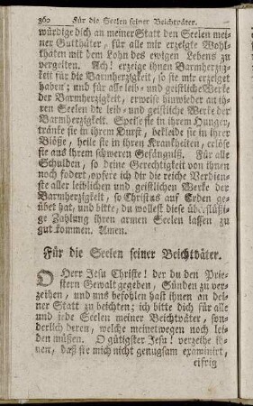 Für die Seelen seiner Beichtväter