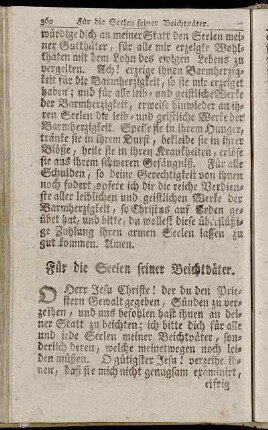 Für die Seelen seiner Beichtväter