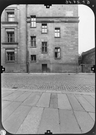 Dresden-Altstadt, Augustusstraße 2. Ständehaus (1901-1907; P. Wallot). Ostseite (Teilansicht) von der Brühlschen Gasse
