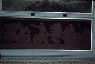 Odysseus wird am Feuerbecken von den Mägden des Hauses verhöhnt