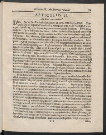 Articulus II. An detur ens rationis?