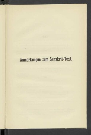 Anmerkungen zum Sanskrit-Text.