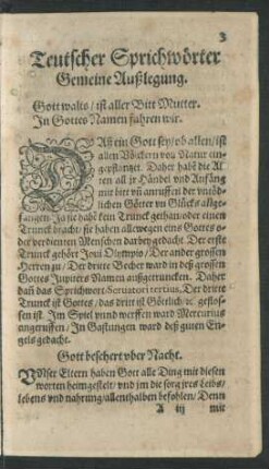 Teutscher Sprichwörter Gemeine Außlegung.