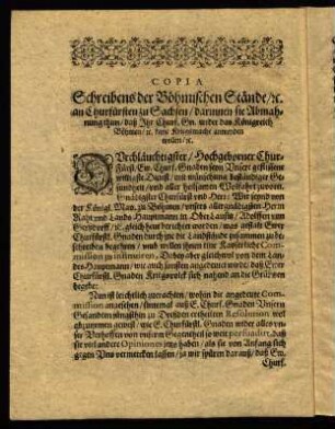 B2v-C1v, Copia Schreibens der Böhmischen Stände...