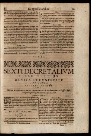 Sexti Decretalium Liber Tertius.
