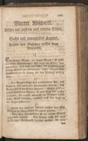 Vierter Abschnitt. Fehler der äussern und innern Sinne