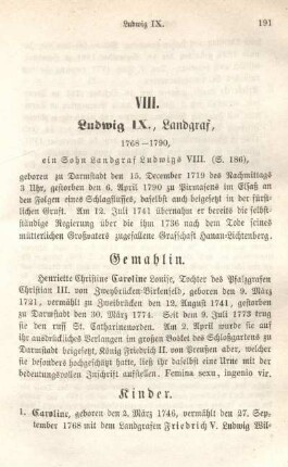 VIII. Ludwig IX., Landgraf, 1768-1790