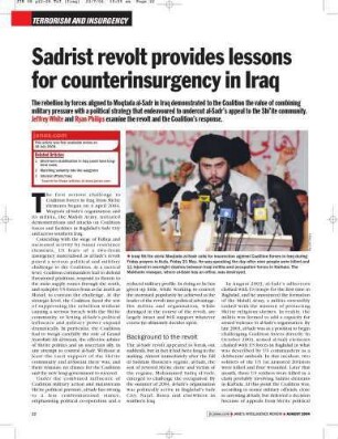 Sadrist revolt provides lessons for counterinsurgency in Iraq