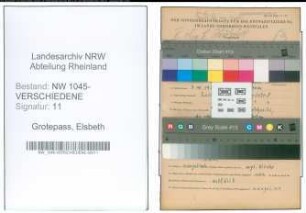 Entnazifizierung Elsbeth Grotepass , geb. 03.10.1920 ()