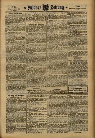 Zweite Ausgabe vom Montag, den 22. Mai 1911.