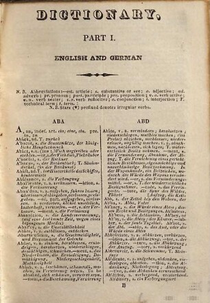 Rabenhorst's pocket dictionary of the german and english languages : in two parts, 1