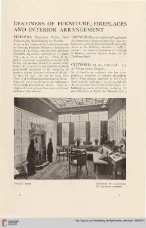Designers of furniture, fireplaces and interior arrangement