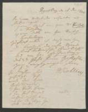 Brief von Johann Jacob Kohlhaas