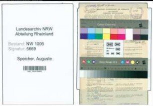 Entnazifizierung Auguste Speicher , geb. 02.05.1894 ()