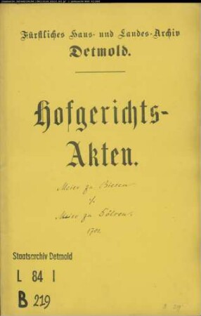 Biesen, Meier zu gegen Meier zu Dölsen (Döldissen)