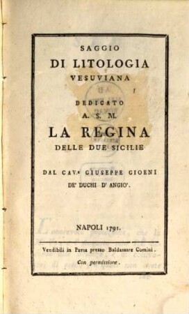 Saggio di Litologia Vesuviana