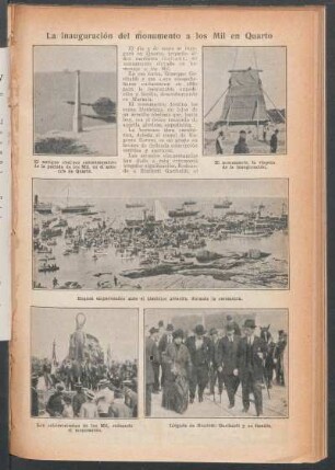 La inauguración del monumento a los Mil en Quarto
