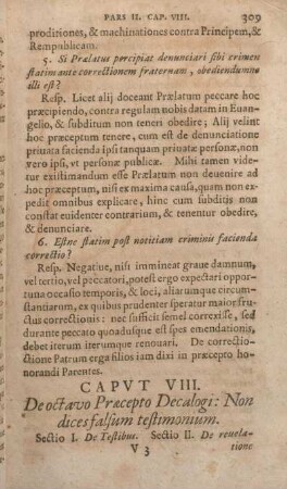 Capvt VIII. De octavo Praecepto Decalogi: Non dices falsum testimonium.