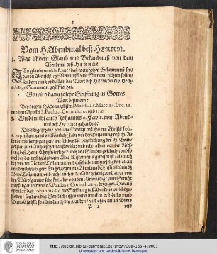 Vom H. Abendmal deß HERRN