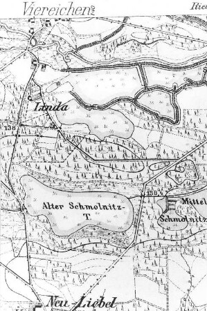 Rietschen-Viereichen. Meßtischblatt, Sekt. Mücka, 1887