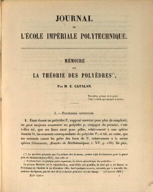 Journal de l'Ecole Polytechnique. 24, 24 = Cah. 41. 1865