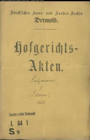 Salzmann, Anton, Rittmeister gegen Franz Tilhen zu Leese - Schuldforderung