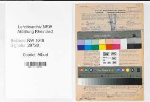 Entnazifizierung Albert Gabriel , geb. 25.02.1891 (Postsekretaer)