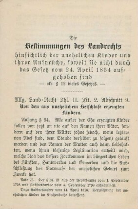 Die Bestimmungen des Landrechts ...