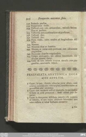 Praeparata Anatomici Sicca α Ex Adultis.