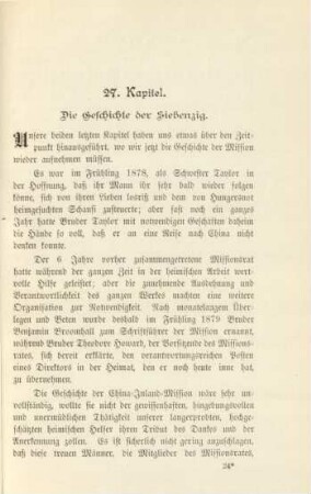 27. Kapitel. Die Geschichte der Siebenzig