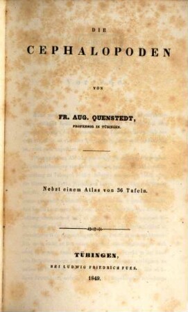 Petrefactenkunde Deutschlands, 1,1. [Abth. 1, Bd. 1] Die Cephalopoden