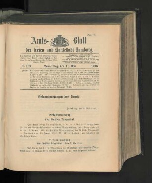 No. 109, 11. Mai 1916
