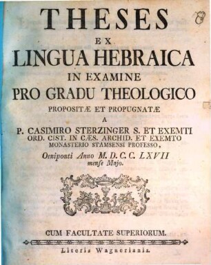 Theses ex lingua hebraica