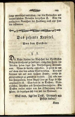 Das zehente Kapitel. Von den Deisten
