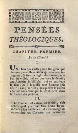Pensées théologiques relatives aux erreurs du temps