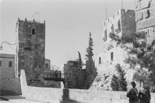 Davidszitadelle : Wachturm an der Festungsmauer der Davidszitadelle in Jerusalem.