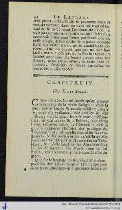 Chap. IV. Des Livres Saints.