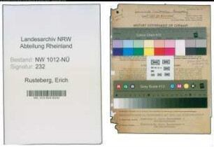 Entnazifizierung Erich Rusteberg , geb. 30.05.1909 (Sparkassenangest.)