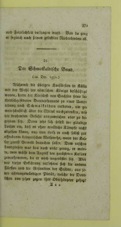 21. Der Schmalkaldische Bund. (22. Dec. 1530.)