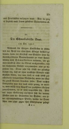 21. Der Schmalkaldische Bund. (22. Dec. 1530.)