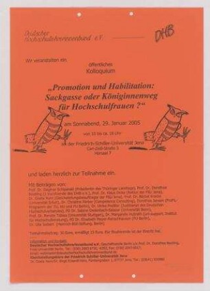 "Promotion und Habilitation: Sackgasse oder Königinnenweg für Hochschulfrauen?"