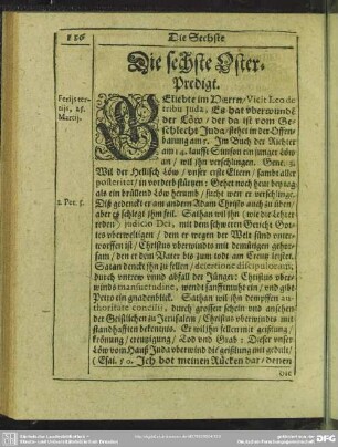 Die sechste Oster-Predigt : Predigt. Textus. Vom Dritten