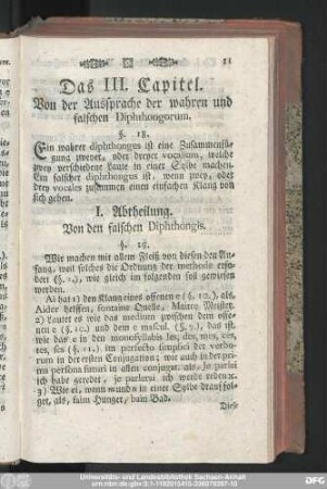 I. Abtheilung. Von den falschen Diphthongis.