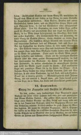 13. September. Einzug der Franzosen und Sachsen in Moskau