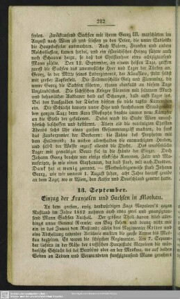 13. September. Einzug der Franzosen und Sachsen in Moskau
