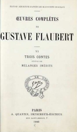 6: Trois contes suivis de mélanges inédits